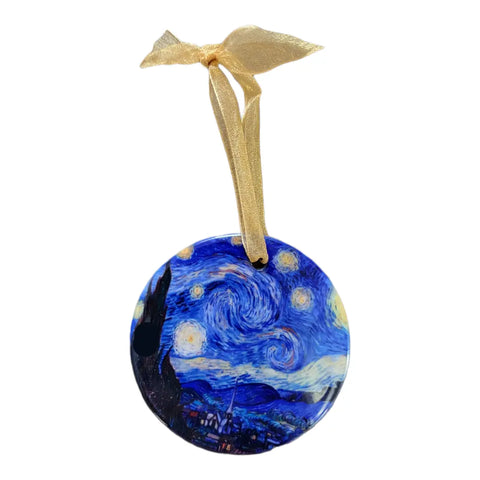 Personalized Van Gogh Starry Night Ceramic Ornament 3 Inch – Custom Holiday Art Gift | Made in USA Michelle Marie Boutique  Holiday Ornaments