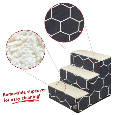 Pet Comfort 3-Step Stairs – Soft Pet Ramp - Dogs and Cats | Made in USA Majestic Pet