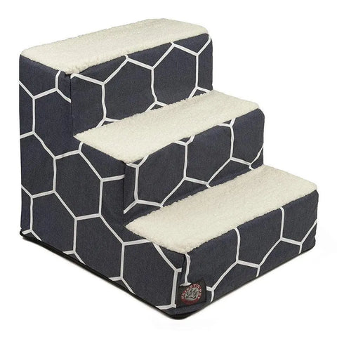 Pet Comfort 3-Step Stairs – Soft Pet Ramp - Dogs and Cats | Made in USA Majestic Pet