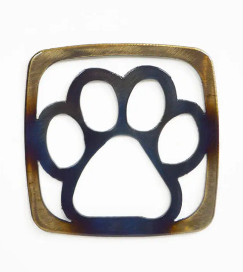 Pet Lover Dog Paw Coaster – Heat Treated Metal Design | Handmade Durable Coaster – Made in USA Knights Home Decor  item