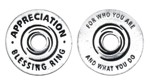 Pewter Appreciation Blessing Ring Charm – Inspirational Pocket Token | Made in USA Whitney Howard Designs  Blessing Ring