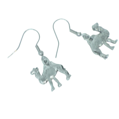 Pewter Camel Charm Earrings – Hypoallergenic Stainless Steel Hooks | Animal Lover Jewelry Made in USA Michelle Marie Boutique  Earrings