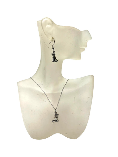 Pewter Dog Charm Necklace and Earring Set – Adjustable Stainless Steel Jewelry | Made in USA, Perfect Gift for Dog Lovers Michelle Marie Boutique  Jewelry Sets