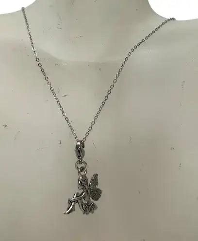 Pewter Fairy Necklace and Earring Set: A Whimsical and Magical Gift for the Fairy Lover in Your Life Michelle Marie Boutique  Jewelry Sets