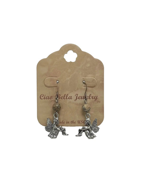 Pewter Fairy Necklace and Earring Set: A Whimsical and Magical Gift for the Fairy Lover in Your Life Michelle Marie Boutique  Jewelry Sets