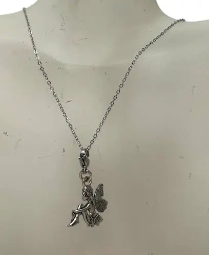 Pewter Fairy Necklace and Earring Set – 18 Inch Adjustable Chain – Whimsical Jewelry Gift for Fairy Enthusiasts | Made in USA Michelle Marie Boutique  Jewelry Sets