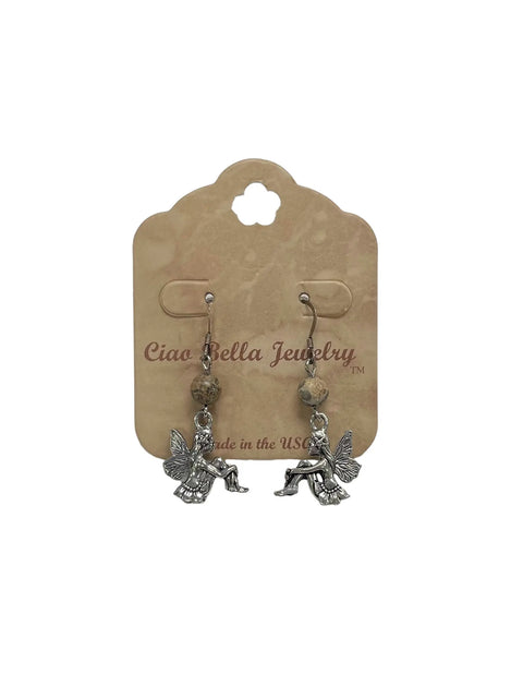 Pewter Fairy Necklace and Earring Set – 18 Inch Adjustable Chain – Whimsical Jewelry Gift for Fairy Enthusiasts | Made in USA Michelle Marie Boutique  Jewelry Sets