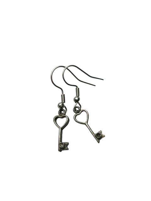 Pewter Heart and Key Jewelry Set – 18 Inch Necklace with Earrings | Romantic Gift Boxed | Made in USA Michelle Marie Boutique  Jewelry Sets