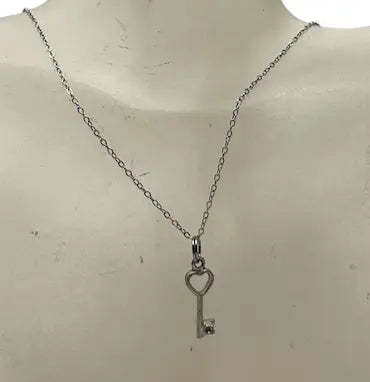 Pewter Heart and Key Jewelry Set – 18 Inch Necklace with Earrings | Romantic Gift Boxed | Made in USA Michelle Marie Boutique  Jewelry Sets