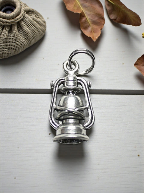 Pewter Lantern Charm – Small Stainless Steel Ring Attachment | Made in USA Accessory Michelle Marie Boutique  Charms and Pendants
