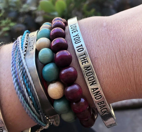 Pewter Love You to the Moon and Back Cuff Bracelet – Inspirational Jewelry | Made in USA Whitney Howard Designs  Cuff Bracelets