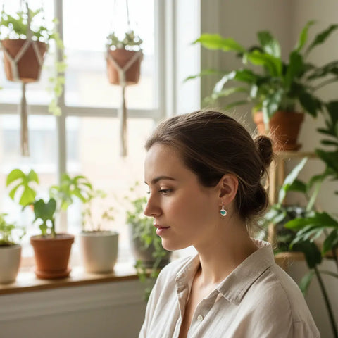 Pewter Peaceful Heart Earrings – Eco-Friendly Lightweight Jewelry by Whitney Howard Designs | Made in USA Whitney Howard Designs  Earrings