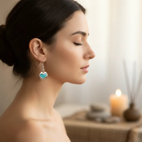 Pewter Peaceful Heart Earrings – Eco-Friendly Lightweight Jewelry by Whitney Howard Designs | Made in USA Whitney Howard Designs  Earrings