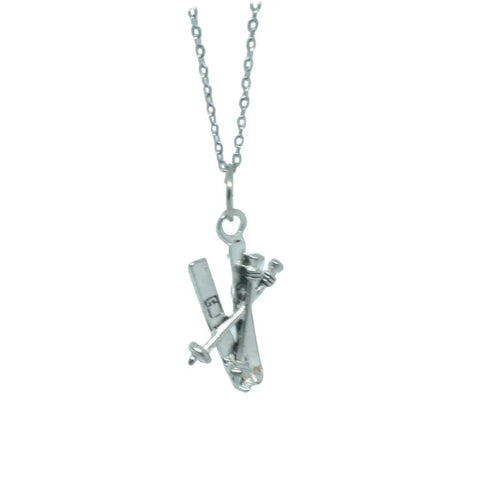 Pewter Ski Charm Necklace – Tarnish-Resistant Stainless Steel Chain Adjustable Length | Made in USA Michelle Marie Boutique  Necklace