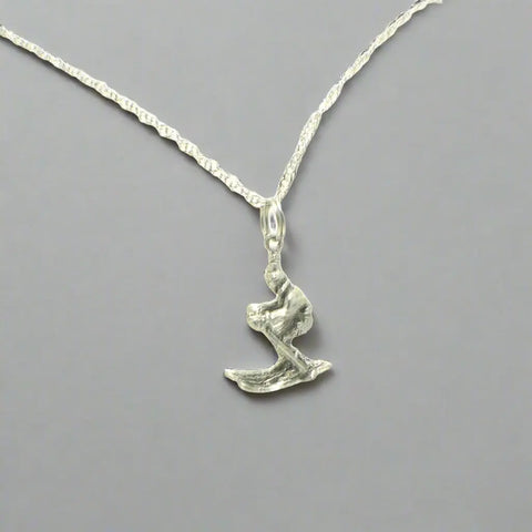 Pewter Skier Pendant Necklace – Adjustable 16-19 Inch Stainless Steel Chain | Made in USA Winter Sports Jewelry Gift Michelle Marie Boutique  Necklace