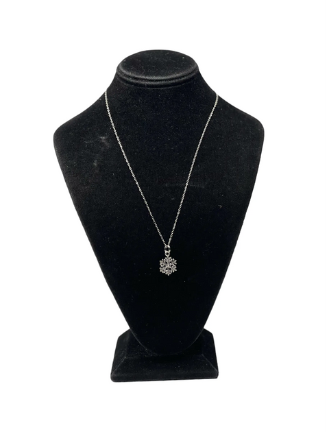 Pewter Snowflake Pendant Necklace – Adjustable Stainless Steel Chain | Made in USA Gift Michelle Marie Boutique  Necklace