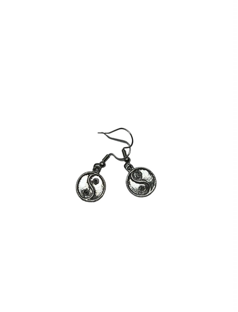 Pewter Yin and Yang Charm Necklace and Earring Set – 18 Inch Stainless Steel Chain | Made in USA Balance Jewelry Gift Michelle Marie Boutique  Jewelry Sets
