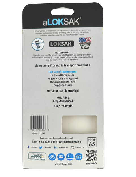 Aloksak Waterproof Electronics Bag 3.9 x 7.5 Inch – Phone Caddy With Lanyard | Made in USA LOKSAK  Purchase