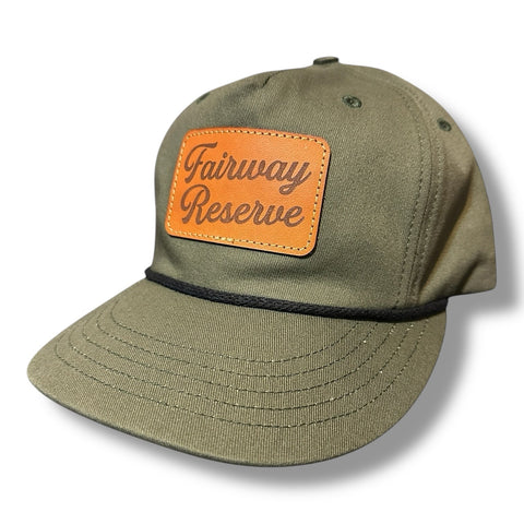 Sandlot Goods Leather Patch Rope Hat – Dark Jalapeno Green Cotton | Made in USA Fairway Reserve 