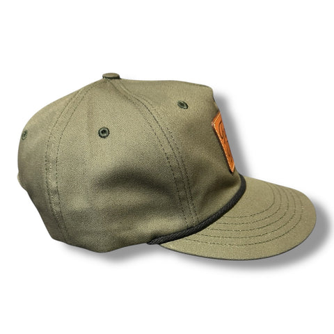 Sandlot Goods Leather Patch Rope Hat – Dark Jalapeno Green Cotton | Made in USA Fairway Reserve 
