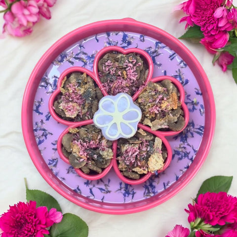Flower Design Slow Feeder Dog Bowl – Interactive Enrichment Mealtime | Made in USA SodaPup  EBOWL
