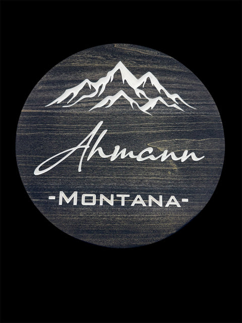 15 Inch Round Custom Family Name Sign – Engraved Wood Wall Decor | Made in USA B. James Design & Woodwork 
