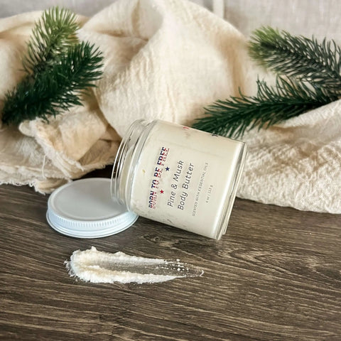 Pine & Musk Body Butter 4 oz – Natural Moisturizer with Grass-Fed Beef Tallow | Made in USA Skincare Born to be Free  Moisturizer