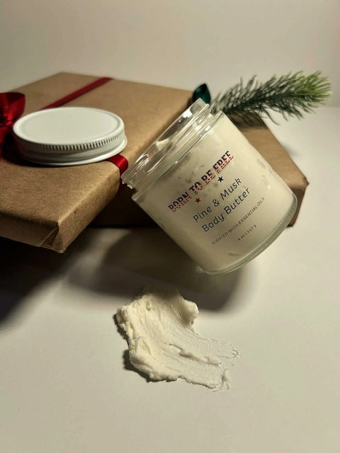 Pine & Musk Body Butter 4 oz – Natural Moisturizer with Grass-Fed Beef Tallow | Made in USA Skincare Born to be Free  Moisturizer