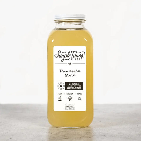 Pineapple Mule Cocktail Mixer 32oz – Natural Fruit Mixer with Lime and Ginger | Made in USA Handcrafted Simple Times Mixers  32oz Single Bottle