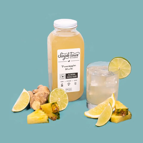 Pineapple Mule Cocktail Mixer 32oz – Natural Fruit Mixer with Lime and Ginger | Made in USA Handcrafted Simple Times Mixers  32oz Single Bottle