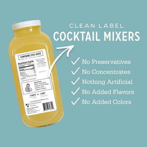 Pineapple Mule Cocktail Mixer 32oz – Natural Fruit Mixer with Lime and Ginger | Made in USA Handcrafted Simple Times Mixers  32oz Single Bottle