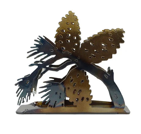 Pinecone Napkin Holder – Handcrafted Metal Rustic Farmhouse Decor for Tabletop | Made in USA Knights Home Decor  item