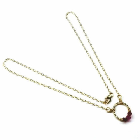 Pink Chalcedony Gold Filled Open Circle Necklace – Handcrafted Jewelry | Made in USA Alexa Martha Designs  Necklace