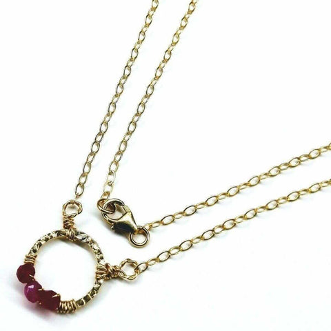 Pink Chalcedony Gold Filled Open Circle Necklace – Handcrafted Jewelry | Made in USA Alexa Martha Designs  Necklace