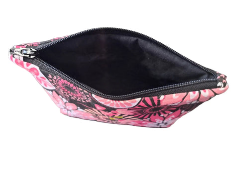Pink Floral Makeup Bag Set – Durable Cotton Cosmetic Pouches | Made in USA Frances Farm & Craft  Cosmetic bags
