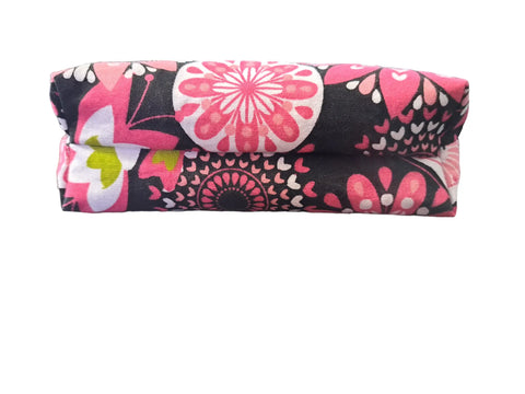 Pink Floral Makeup Bag Set – Durable Cotton Cosmetic Pouches | Made in USA Frances Farm & Craft  Cosmetic bags