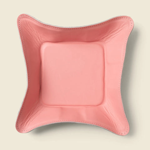 Pink Leather Valet Tray – Personalized Travel Catchall | Handmade in USA CASUPO  Small Leather Goods