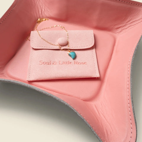 Pink Leather Valet Tray – Personalized Travel Catchall | Handmade in USA CASUPO  Small Leather Goods