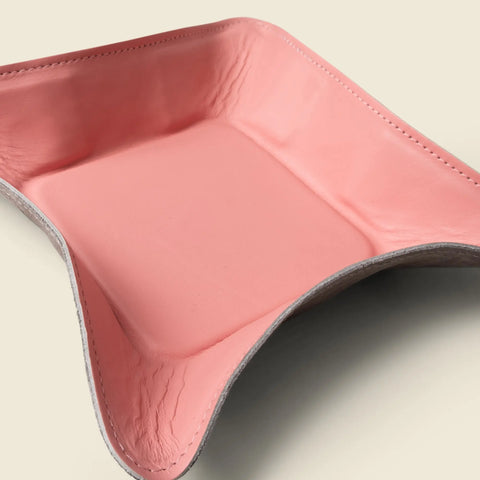 Pink Leather Valet Tray – Personalized Travel Catchall | Handmade in USA CASUPO  Small Leather Goods