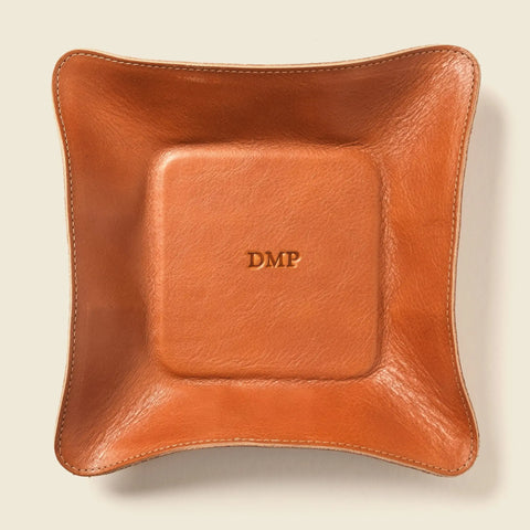 Pink Leather Valet Tray – Personalized Travel Catchall | Handmade in USA CASUPO  Small Leather Goods