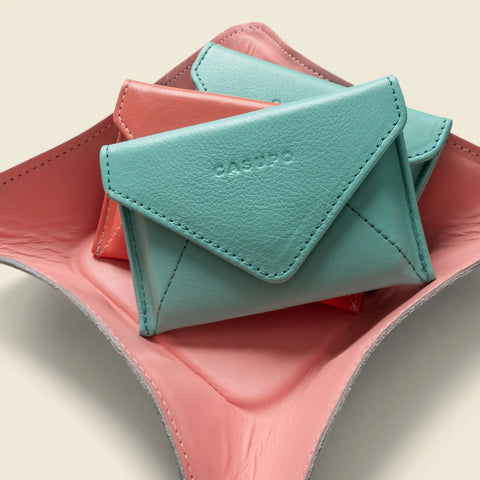 Pink Leather Valet Tray – Personalized Travel Catchall | Handmade in USA CASUPO  Small Leather Goods