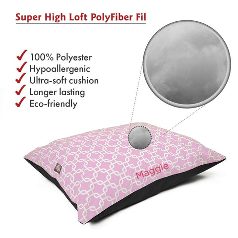 Personalized Links Dog Bed – Durable Poly-Cotton Cushion | Made in USA Majestic Pet 