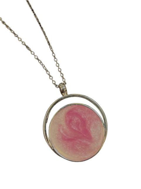 Pink Resin Marble Pendant Necklace – Adjustable Sterling Silver Chain | Breast Cancer Awareness Jewelry Made in USA Michelle Marie Boutique  Necklaces