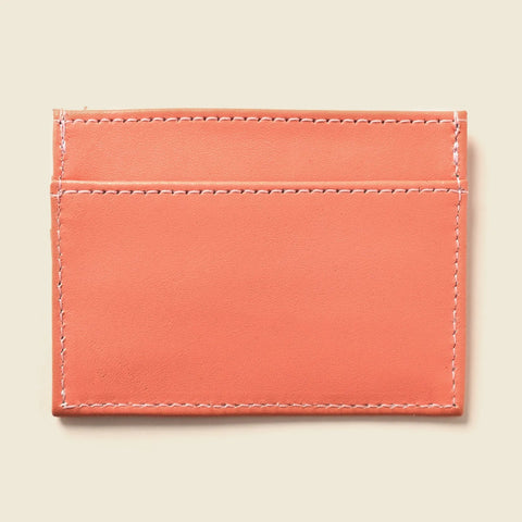 Pink Slim Leather Card Holder Wallet 4x3 Inch RFID Protection | Handmade in USA CASUPO  Slim Card Holder