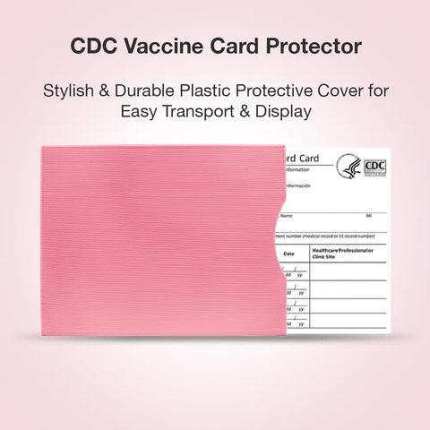 Pink Vaccine Card Sleeve 4x3 Inch – Durable Plastic Cover | Made in USA Chatelet Manufacturing 