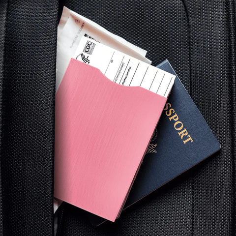 Pink Vaccine Card Sleeve 4x3 Inch – Durable Plastic Cover | Made in USA Chatelet Manufacturing 