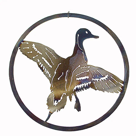 Pintail Duck Metal Wall Art – Rustic Circle Design – Handmade Home Decor | Made in USA Knights Home Decor  item