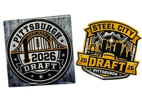 Pittsburgh 2026 Draft Sports Collectible Set – Ceramic Coasters, Magnets & Stickers | Made in USA Michelle Marie Boutique  Home Decor