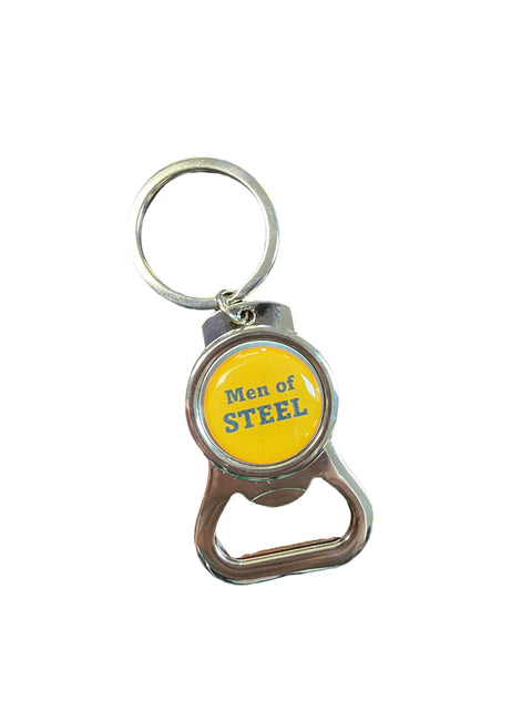 Pittsburgh-Themed Metal Keychain Bottle Opener – Men of Steel Design – Handmade | Made in USA Michelle Marie Boutique  Keychain