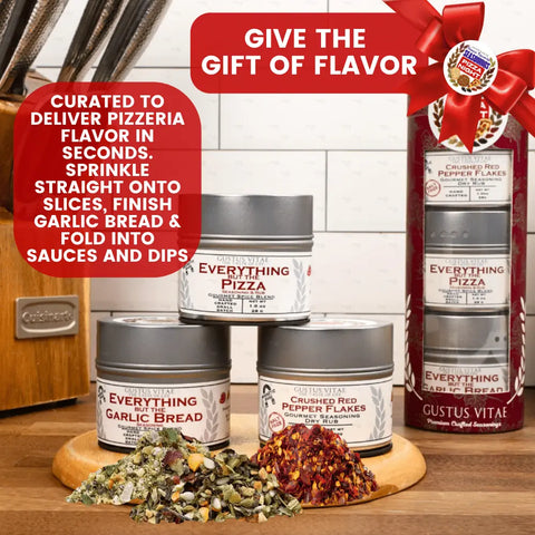 Pizza Night Seasonings Gift Set – Gourmet 3-Pack Spice Collection | Handcrafted Blend Made in USA Gustus Vitae  Collections & Gift Sets